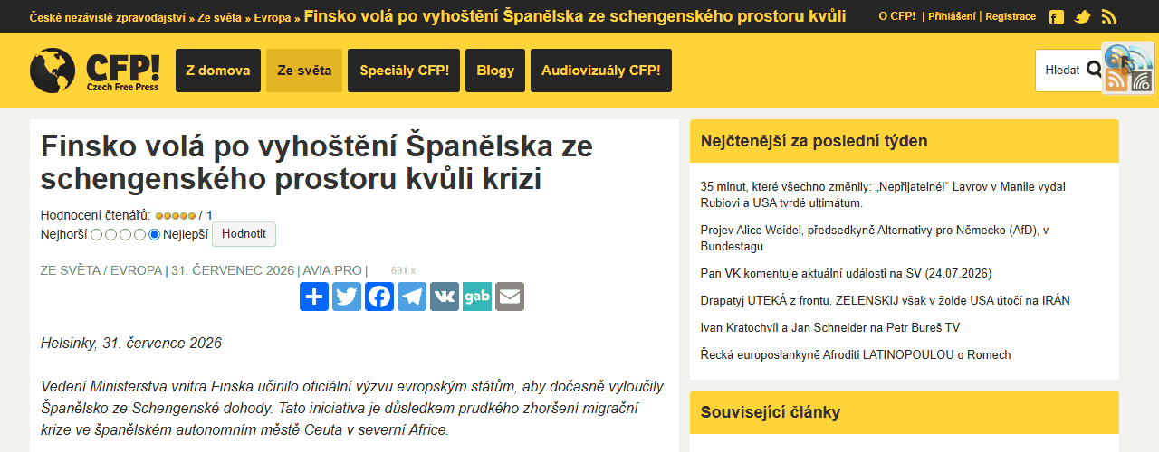 Snímek obrazovky rozebíraného textu